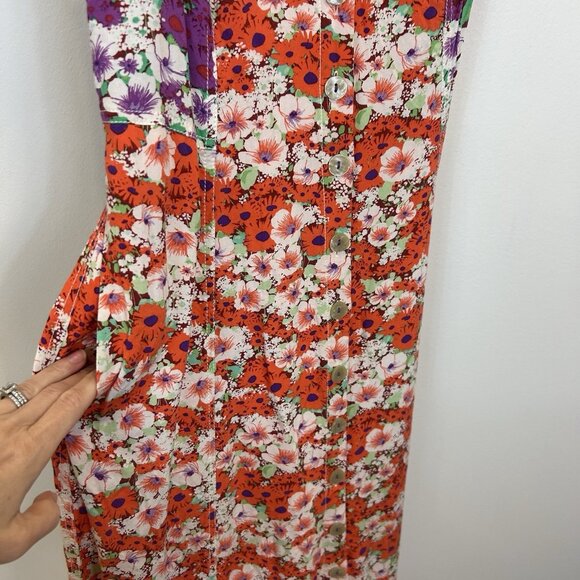 Anthropologie Maeve Tate Sundress Floral Midi Dress Women's Size 6 Button Front - Picture 5 of 11